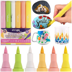 MARKERY AKRYLOWE TRÓJKĄTNE KOŃCÓWKA PĘDZELKOWA 6 ŻYWYCH KOLORÓW STRIGO