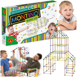 ZESTAW KREATYWNY SŁOMKI KONSTRUKCYJNE RURKI 3D MONTINO 390 EL. ALEXANDER