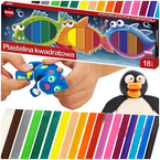 PLASTELINA KWADRATOWA SZKOLNA 18 KOLORÓW INTENSYWNE ŻYWE MONA ST.MAJEWSKI