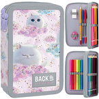 PIÓRNIK SZKOLNY Z WYPOSAŻENIEM TRZYKOMOROWY BACKUP KOTKI OMBRE PB7EW01