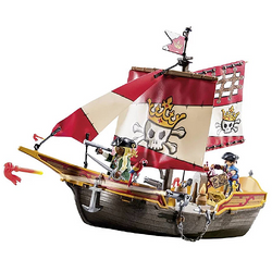 PLAYMOBIL PIRATES STATEK PIRACKI Z ZAŁOGĄ KLOCKI KONSTRUKCYJNE 101 EL 71418