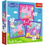 PUZZLE 3W1 ZWYCZAJE ŚWINKI PEPPY UKŁADANKA DLA DZIECI 34893 TREFL