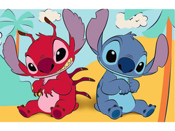 PUZZLE MINI 54 ELEMENTY STITCH I JEGO ŚWIAT UKŁADANKA TREFL 19813