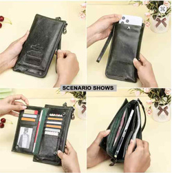   Długi męski portfel ze skóry naturalnej w stylu vintage CONTACT'S  