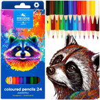 KREDKI OŁÓWKOWE KOH-I-NOOR 24 KOLORY SZOP SZKOLNE HEKSAGONALNE WYRAZISTE