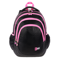 PLECAK SZKOLNY MŁODZIEŻOWY ST.RIGHT MAJEWSKI BP-06 RÓŻOWY CZARNY BROKAT