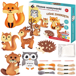 ZESTAW DO SZYCIA KREATYWNY FILCOWE WYSZYWANKI LEŚNE ZWIERZĘTA DIY ASKATO