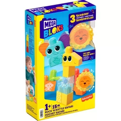 MEGA BLOKS KLOCKI SENSORYCZNE AKTYWIZUJĄCE ZWIERZĄTKA Z DŹUNGLI FISHERPRICE