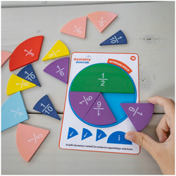 ZABAWKA DREWNIANA ZROZUMIEĆ UŁAMKI NAUKA MATEMATYKI POMYSŁOWY SKRZAT ASKATO