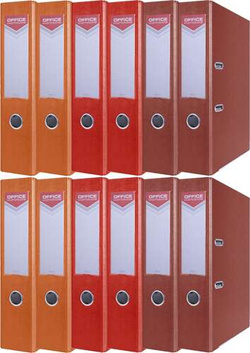 SEGREGATOR A4/75mm OFFICE PRODUCTS Z DŹWIGNIĄ PP - KOLORY - 12 SZTUK