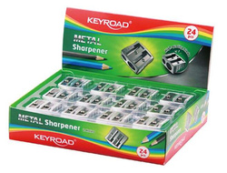 TEMPERÓWKA PODWÓJNA SZKOLNA METALOWA KEYROAD SREBRNA STRUGACZKA