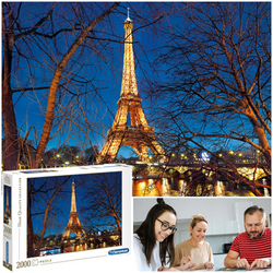 PUZZLE PARYŻ WIEŻA EIFFLA NOCĄ WIDOK UKŁADANKA 2000 ELEMENTÓW CLEMENTONI