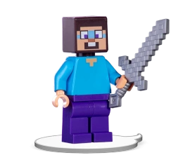 LEGO MINECRAFT WYPRAWA PO NETHERYTOWY MIECZ FIGURKA NAKLEJKI 