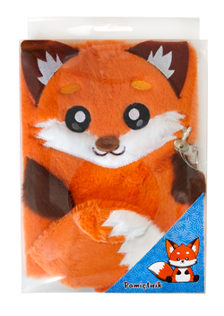PAMIĘTNIK Z KŁÓDKĄ 3D WŁOCHACZ PLUSZOWY NOTES A5 96 KARTEK LINIA LISEK FOX