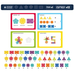 KLOCKI KONSTRUKCYJNE MAŁYCH GENIUSZY EDUKACYJNE GEOMETRYCZNE 224 EL. ASKATO