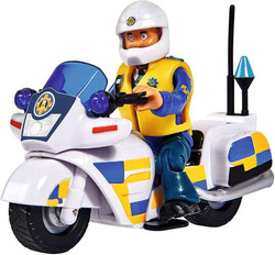 STRAŻAK SAM MOTOR POLICYJNY + RUCHOMA FIGURKA MALCOLMA I AKCESORIA SIMBA