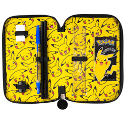 PIÓRNIK SZKOLNY Z WYPOSAŻENIEM POTRÓJNY ST.RIGHT PC-05 POKEMON PIKACHU