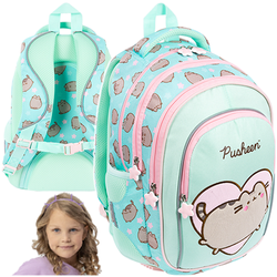 PLECAK SZKOLNY PUSHEEN PIÓRNIK SASZETKA 2w1 BPL58 ST.MAJEWSKI MIĘTOWY KOTEK