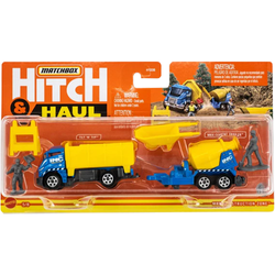 MATCHBOX CIĘŻARÓWKA Z BETONIARKĄ BUDOWA PRZYCZEPA FIGURKI AUTO HITCH HAUL