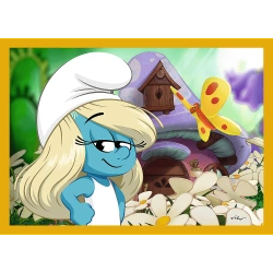 PUZZLE ŻYCIE W WIOSCE SMERFÓW UKŁDANKA 4w1 207 ELEMENTÓW 34664 TREFL