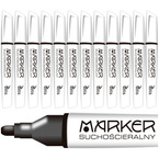 MARKER SUCHOŚCIERALNY DO BIAŁYCH TABLIC 3mm CZARNY STOŻKOWy TETIS - 12 szt.