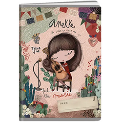 NOTES A6 ZESZYT W LINIE 40 KARTEK ANEKKE WZÓR DZIEWCZYNA Z GITARĄ ARGUS