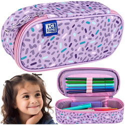 PIÓRNIK SZKOLNY SASZETKA USZTYWNIANA WODOODPORNY FIOLETOWY OXFORD