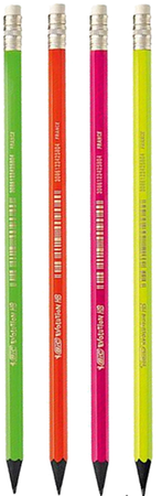 OŁÓWEK GRAFITOWY Z GUMKĄ BIC EVOLUTION FLUO HB