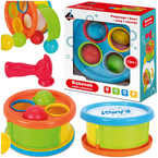 BĘBENEK Z PIŁECZKAMI ZBIJAK SORTER Z MŁOTECZKIEM DLA MALUCHA 2w1 ASKATO