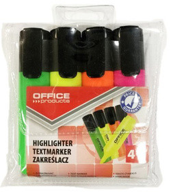 ZAKREŚLACZ MARKER FLUO NEON OFFICE PRODUCTS 2-5mm PISAK 4 KOLORY