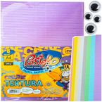 ZESTAW KREATYWNY TEKTURA FALISTA  A4 8 KOLORÓW PASTELOWYCH + OCZY PASTELLO