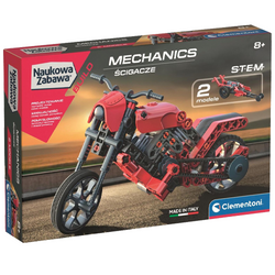 KLOCKI KONSTRUKCYJNE LABORATORIUM MECHANIKI ŚCIGACZE 2w1 130 EL. CLEMENTONI