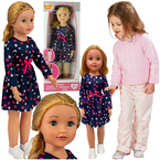 LALKA DUŻA CHODZĄCA ZA RĘKĘ JULKA 70cm BLOND WŁOSY DO STYLIZACJI SMILY PLAY