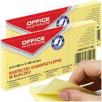 BLOCZEK KARTECZKI SAMOPRZYLEPNE OFFICE PRODUCTS ŻÓŁTY 38x51mm - 2 op.