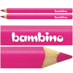 KREDKA BAMBINO TRÓJKĄTNA W DREWNIANEJ OPRAWIE GRUBA JUMBO RÓŻOWA - 2 szt.