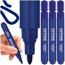 MARKER PERMANENTNY OFFICE PRODUCTS NIEBIESKI PISAK OKRĄGŁY - 3 szt.