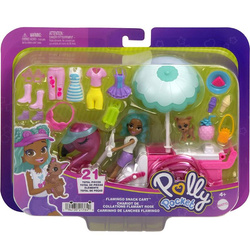 POLLY POCKET FLAMING WÓZEK Z PRZEKĄSKAMI LALECZKA FIGURKA AKCESORIA MATTEL