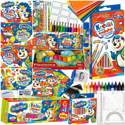 WYPRAWKA SZKOLNA ZESTAW ARTYSTYCZNY BAMBINO XXL KREDKI BLOKI ZESZYTY