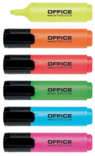 ZAKREŚLACZ MARKER FLUO NEON OFFICE PRODUCTS 2-5mm PISAK 6 KOLORÓW