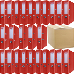 SEGREGATOR A4/75mm OFFICE PRODUCTS Z DŹWIGNIĄ PP CZERWONY 25 SZTUK