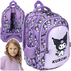 PLECAK SZKOLNY 4-KOMOROWY DLA DZIEWCZYNKI ST.MAJEWSKI KRÓLIK VIOLET KUROMI