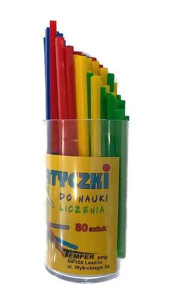 GRUBE PATYCZKI DO NAUKI LICZENIA TEMPER 80 SZTUK
