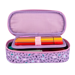 PIÓRNIK SZKOLNY SASZETKA USZTYWNIANA WODOODPORNY FIOLETOWY OXFORD