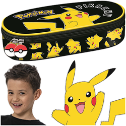 PIÓRNIK SZKOLNY SASZETKA USZTYWNIONA Z KLAPKĄ ST.MAJEWSKI POKEMON PIKACHU