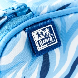 PIÓRNIK SZKOLNY SASZETKA USZTYWNIANA WODOODPORNY NIEBIESKA ZEBRA OXFORD