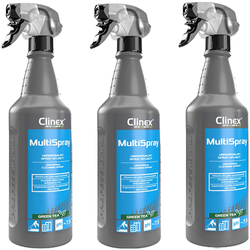 CLINEX MULTISPRAY ZIELONA HERBATA 1L UNIWERSALNY PŁYN USUWA KURZ - 3 sztuki