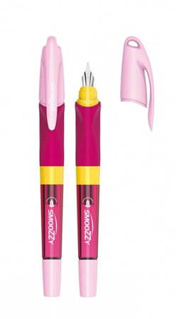 PIÓRO WIECZNE NA NABOJE KEYROAD SMOOZZY SZKOLNE RÓŻOWE M + 2 NABOJE - 3 szt