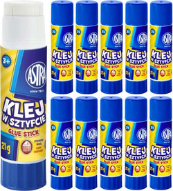 KLEJ W SZTYFCIE SZKOLNY BIUROWY ZMYWALNY BEZBARWNY BARDZO MOCNY 21g ASTRA