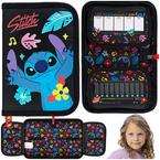 PIÓRNIK SZKOLNY DWUKLAPKOWY ROZKŁADANY ST.MAJEWSKI CZARNY DISNEY STITCH