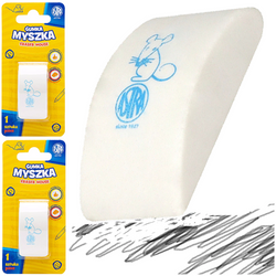 GUMKA DO ŚCIERANIA MAZANIA MYSZKA ASTRA BIAŁA MIĘKKA ERGONOMICZNA - 2 szt.